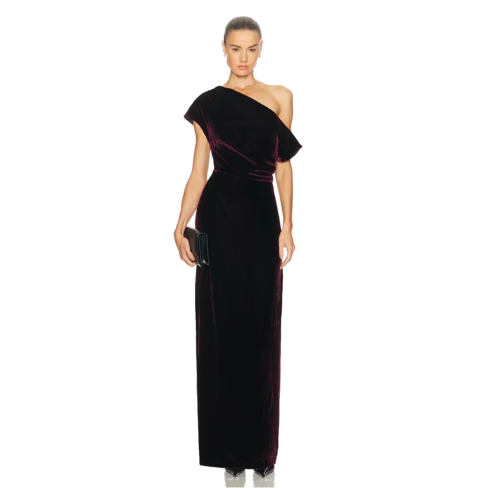 SRG Paola‎ Velvet Dress in Burgundy Size XL $550